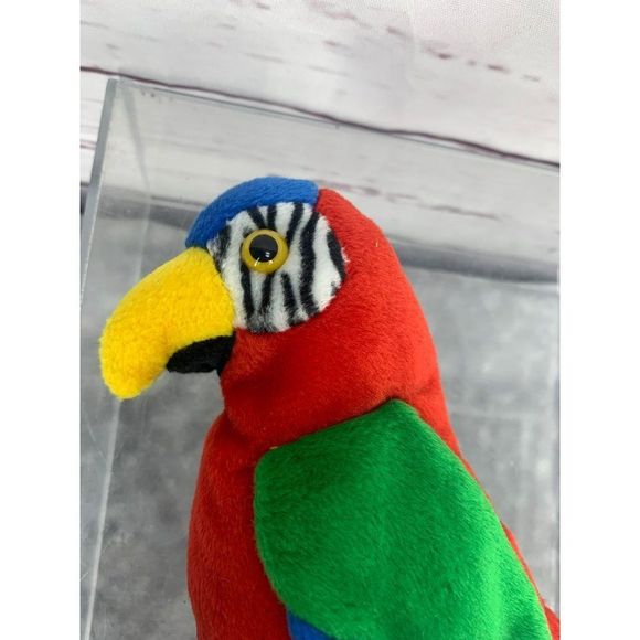 Ty Beanie Babies Jabber P.E. STYLE red Parrot bird plush stuffed animal‎ toy - Picture 4 of 8